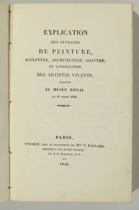 Musée royal - Ouvrages de peinture, sculpture, architecture, gravure ... 1846 - Photo 0, livre rare du XIXe siècle