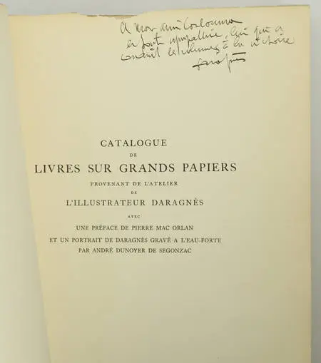 Catalogue des livres illustrés par Daragnès - 1924 - Eau-forte - Dédicace - Photo 0 - livre rare