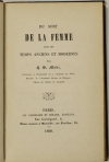 MOKE - Du sort de la femme dans les temps anciens et modernes - 1860 - Photo 0, livre rare du XIXe siècle