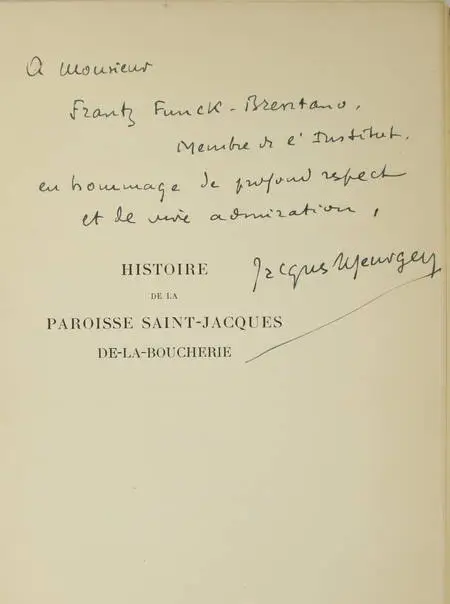 MEURGEY - Histoire de la paroisse Saint-Jacques-de-la-Boucherie - 1926 - Photo 0 - livre du XXe siècle