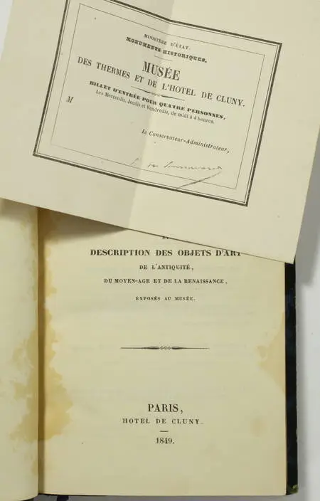 Catalogue du Musée de Cluny + Notice sur le musée du Luxembourg - 1849 et 1853 - Photo 0 - livre du XIXe siècle