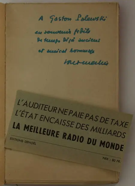 MERLIN - Au pays de la radio libre - 1947 - Envoi de l'auteur - Photo 0, livre rare du XXe siècle