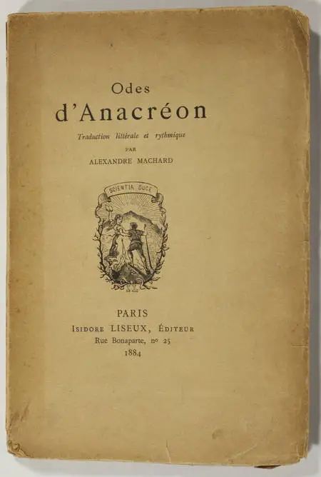 ANACREON - Odes - Traduction par Alexandre Machard 1884 - 1/200 - Photo 0, livre rare du XIXe siècle