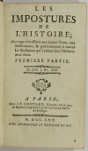 Les impostures de l histoire - Ouvrage nécessaire aux jeunes gens - 1770 - Photo 1 - livre rare