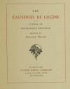 Les causeries de Lucine - Etude de psychologie sexuelle. Préface du Dr Minime - Photo 0 - livre d occasion