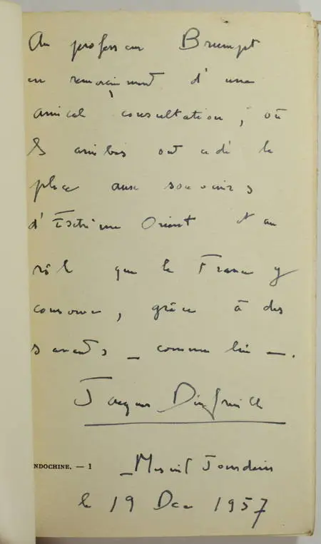 Jacques DINFREVILLE - L'opération d'Indochine - 1953 - Envoi de l'auteur - Photo 0 - livre de collection