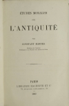 Constant MARTHA - Etudes morales sur l antiquité - 1883 - Relié - Photo 1 - livre rare