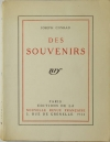 Joseph CONRAD - Des souvenirs - 1924 - 1/108 In-4 tellière - EO - Photo 1, livre rare du XXe siècle