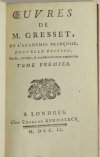 GRESSET - Oeuvres - Londres, Kermaleck, 1751 - 2 volumes - Photo 1, livre ancien du XVIIIe siècle