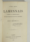 MERCIER - Lamennais d après sa correspondance (1782-1854) - 1895 - Photo 1, livre rare du XIXe siècle
