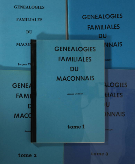 Jacques VINCENT - Généalogies familiales du Mâconnais - 5 fascicules - Photo 0, livre rare du XXe siècle