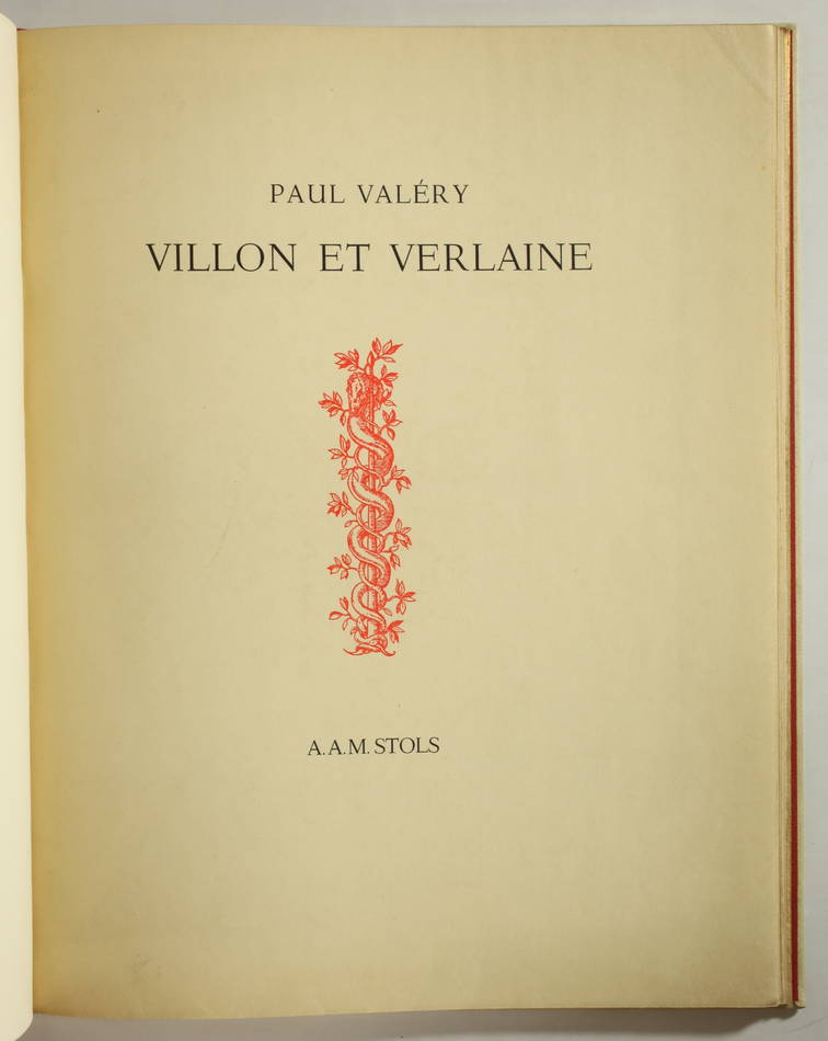 VALERY - Villon et Verlaine - 1937 - EO - Bel exemplaire relié - Photo 1, livre rare du XXe siècle