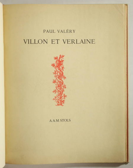 VALERY - Villon et Verlaine - 1937 - EO - Bel exemplaire relié - Photo 1, livre rare du XXe siècle
