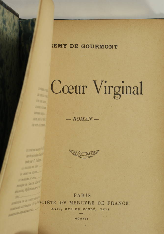 Rémy de GOURMONT - Un coeur virginal - 1907 - EO - Demi maroquin - Photo 2, livre rare du XXe siècle