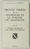 CAUMARTIN - Procez verbal de la recherche de la noblesse de Champagne - 1982 - Photo 0, livre rare du XXe siècle