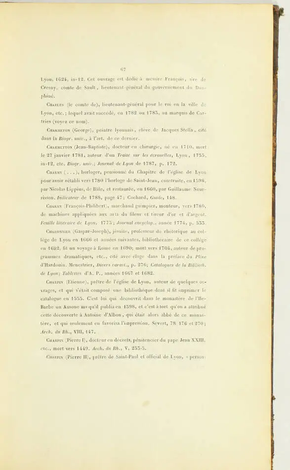 BREGHOT - Biographie lyonnaise - Catalogue des lyonnais dignes de mémoire - 1839 - Photo 2, livre rare du XIXe siècle