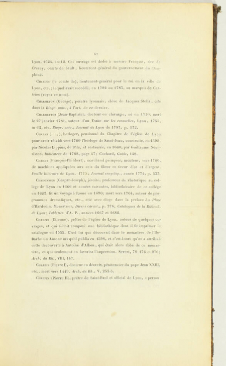 BREGHOT - Biographie lyonnaise - Catalogue des lyonnais dignes de mémoire - 1839 - Photo 2, livre rare du XIXe siècle