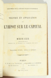 MENIER - Théorie et application de l impôt sur le capital - 1875 - Photo 1, livre rare du XIXe siècle