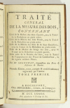SEGONDAT - Traité général de la mesure des bois - 1782 - 8 planches - Photo 2, livre ancien du XVIIIe siècle
