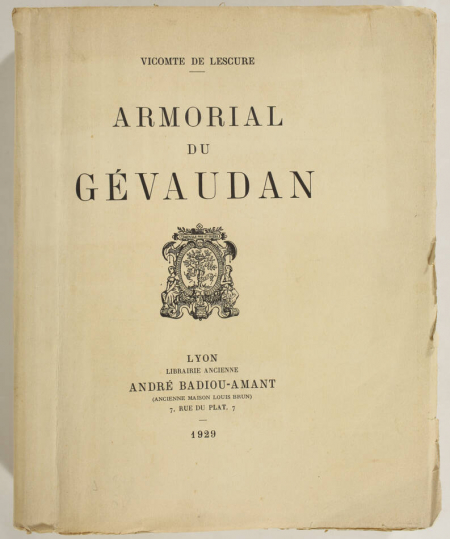 Vicomte de LESCURE - Armorial du Gévaudan - 1929 - In-4 - Planches héraldiques - Photo 0, livre rare du XXe siècle