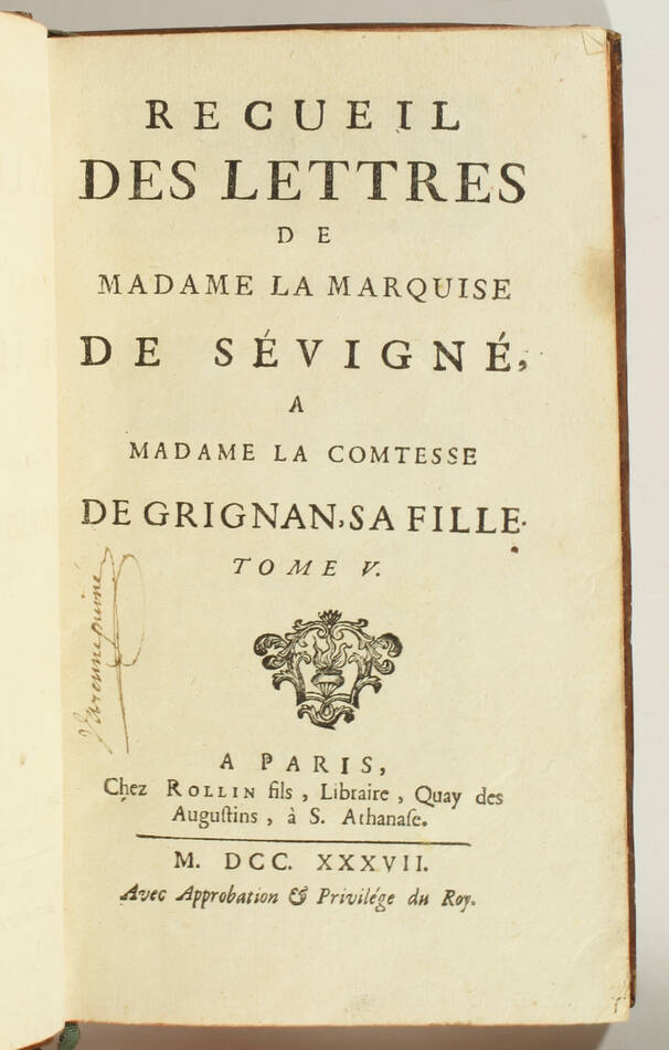 Lettres de madame la marquise de Sévigné 1738-1737 - 6v - EO des 2 derniers vols - Photo 1, livre ancien du XVIIIe siècle
