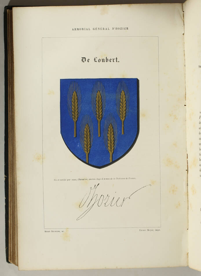 Armorial général d Hozier - 2 parties en un volume - L Ecureux (1854) Très rare - Photo 5, livre rare du XIXe siècle