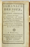 Almanach des jeux - 1786 - Jeu des échecs par M. Philidor - Photo 1, livre ancien du XVIIIe siècle