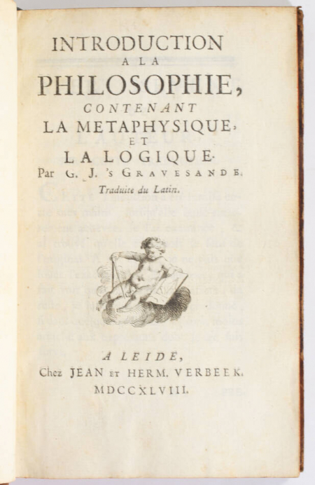 GRAVESANDE - Introduction à la philosophie - Métaphysique et logique - 1748 - Photo 0, livre ancien du XVIIIe siècle