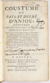Durson - Coutume du pays et duché d Anjou - Angers, 1751 - Photo 0, livre ancien du XVIIIe siècle