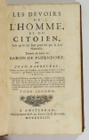 PUFENDORF - Les devoirs de l homme et du citoyen - 1735 - Portrait - 2 volumes - Photo 3, livre ancien du XVIIIe siècle