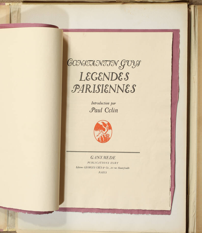 Constantin GUYS - Légendes parisiennes 1920 - In-folio - 14 planches - 1/100 ex - Photo 2, livre rare du XXe siècle