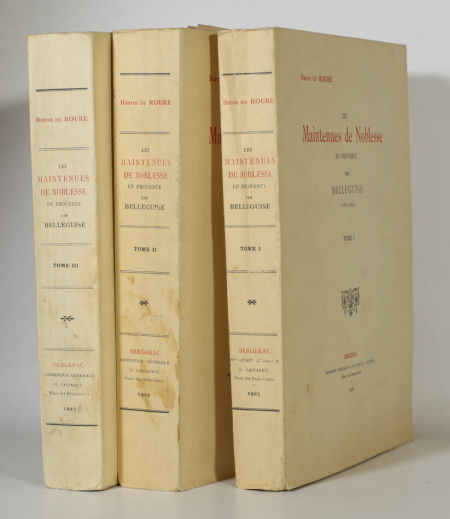 ROURE - Maintenues de noblesse en Provence par Belleguise (1667-1669) 3 vols - Photo 0, livre rare du XXe siècle