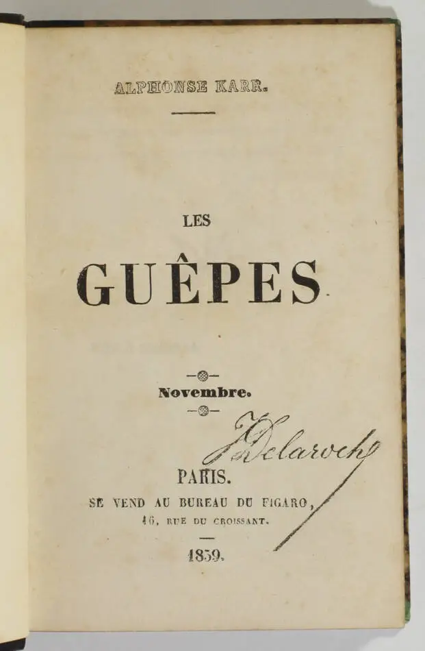 KARR - Les guêpes - 1839-1840 - Reliure de Bauzonnet-Trautz - Petits formats - Photo 2, livre rare du XIXe siècle