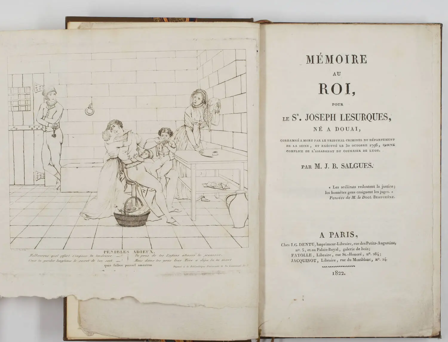 [Courrier de Lyon] SALGUES Mémoire pour Joseph Lesurques exucuté en 1796 - 1822 - Photo 0, livre rare du XIXe siècle