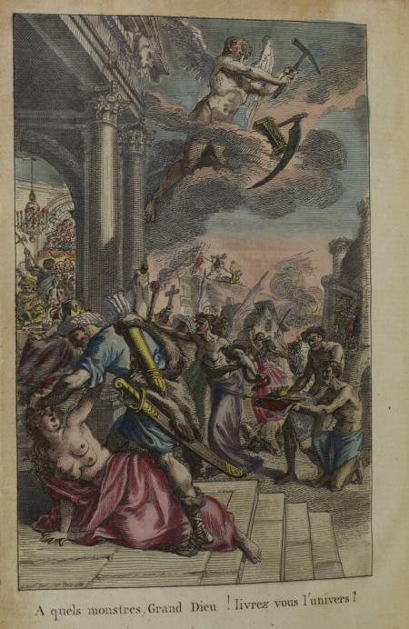La Vicomterie - Crimes des rois de France - 1791 - Frontispice en couleurs - Photo 0, livre ancien du XVIIIe siècle