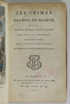 La Vicomterie - Crimes des rois de France - 1791 - Frontispice en couleurs - Photo 2, livre ancien du XVIIIe siècle