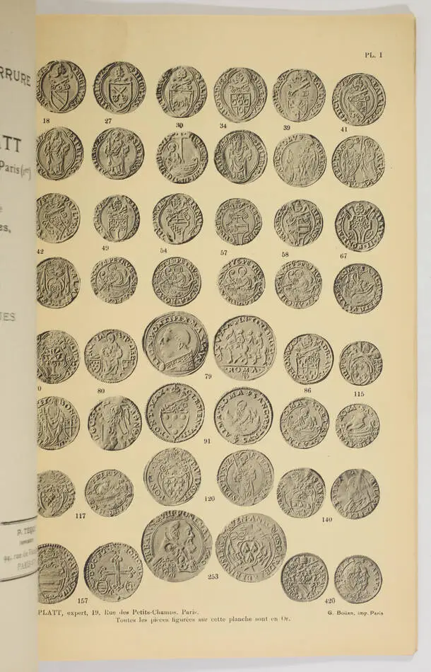 PLATT - Monnaies et médailles des papes - Collection Dubois (Vers 1930) - Photo 1, livre rare du XXe siècle