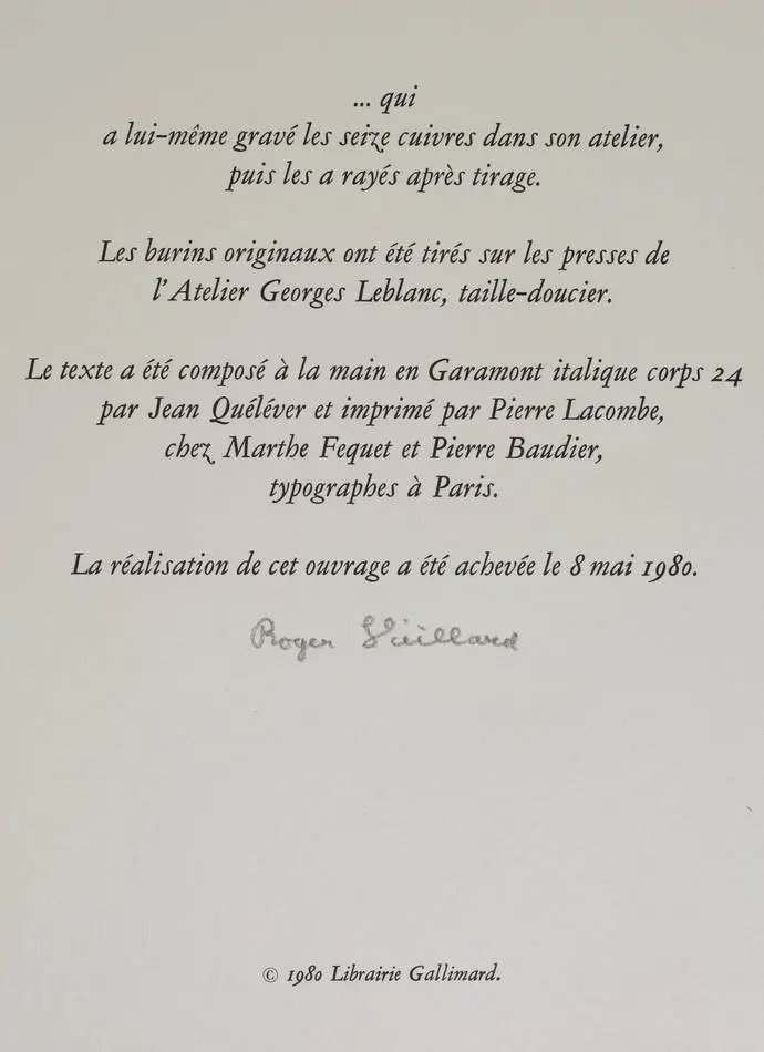 SAINT-JOHN PERSE - Etroits sont les vaisseaux - 16 burins de Roger Vieillard - Photo 5, livre rare du XXe siècle