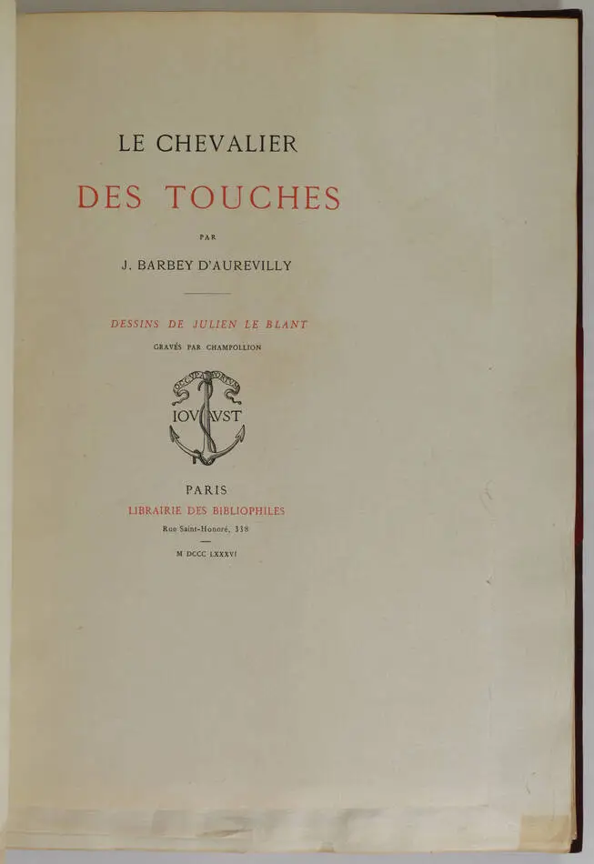 BARBEY d AUREVILLY - Le chevalier des Touches 1886 - Dessins de Julien Le Blant - Photo 5, livre rare du XIXe siècle