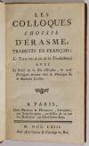Les colloques choisis d Erasme, traduits en françois - 1763 - Photo 0, livre ancien du XVIIIe siècle