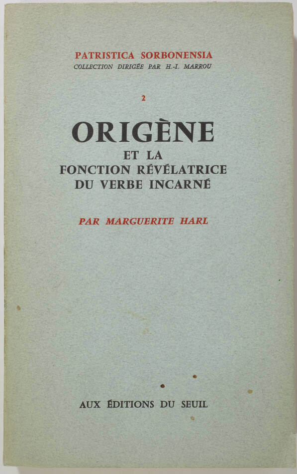 HARL - Origène et la fonction révélatrice du verbe incarné - 1958 - Photo 0, livre rare du XXe siècle