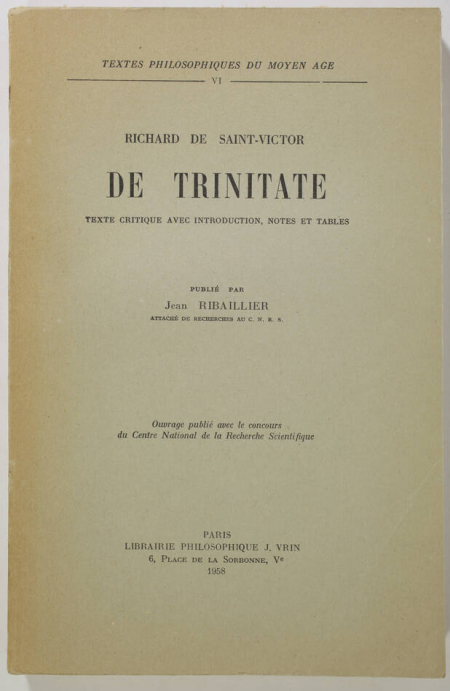 Richard de SAINT-VICTOR - De Trinitate - Texte critique - 1958 - Photo 0, livre rare du XXe siècle