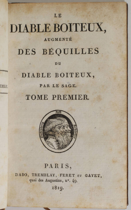 LE SAGE - Le diable boiteux, augmenté des béquilles - 1819 - 2 volumes - Photo 1, livre rare du XIXe siècle