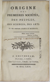 POINSINET - Origine des premières sociétés, des peuples, des sciences, ...1769 - Photo 0, livre ancien du XVIIIe siècle