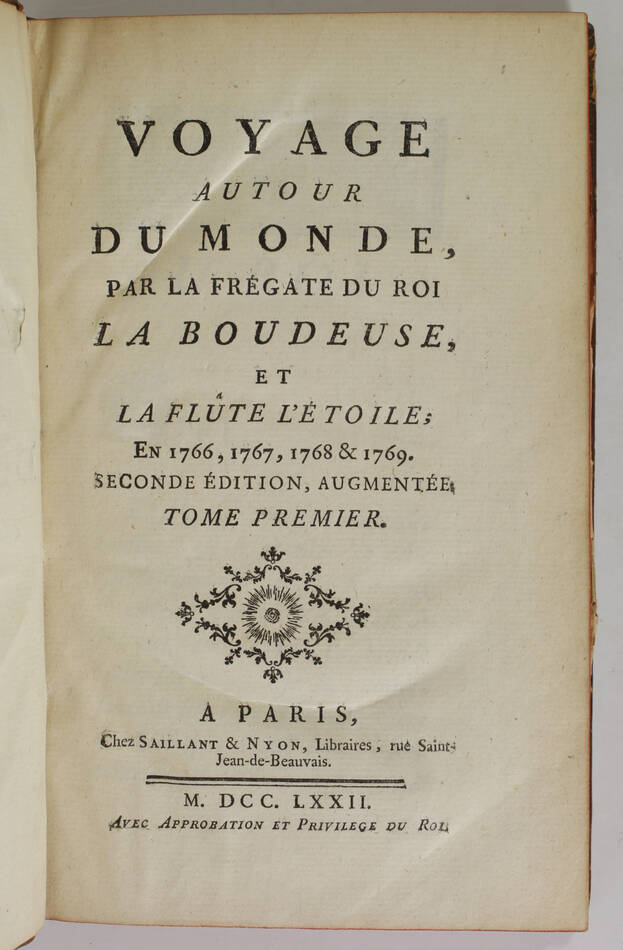 BOUGAINVILLE - Voyage autour du monde par la Boudeuse l Etoile 1772 cartes 2 vol - Photo 2, livre ancien du XVIIIe siècle