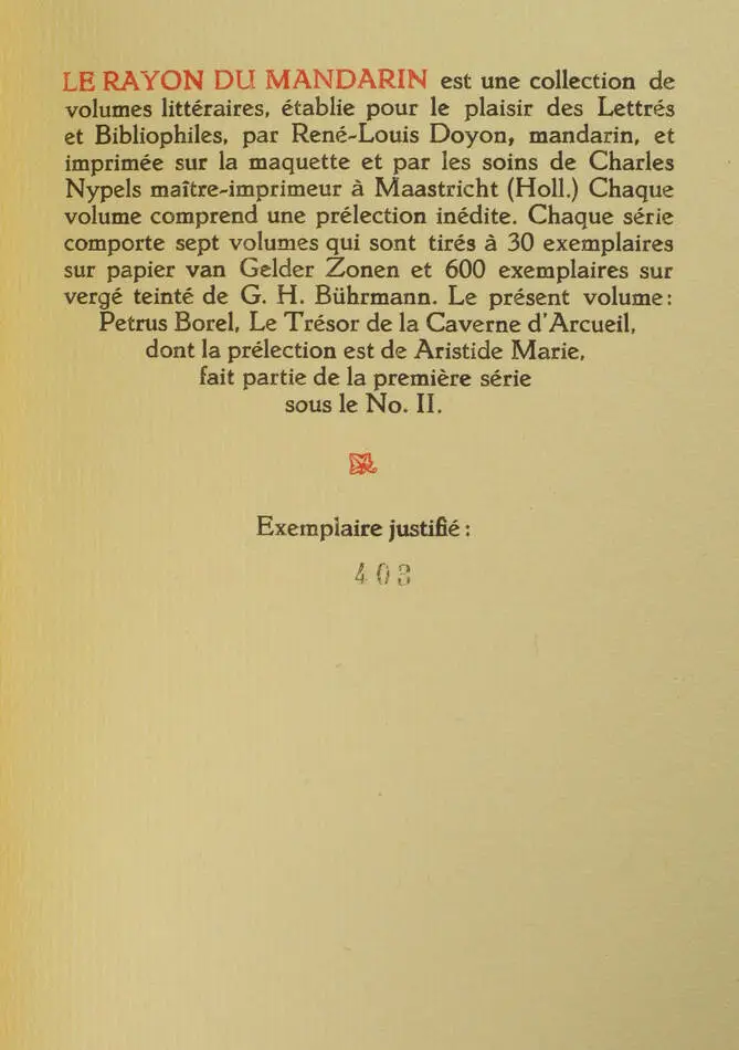 Petrus BOREL - Le trésor de la caverne d Arcueil - 1927 - sur vergé teinté - Photo 1, livre rare du XXe siècle