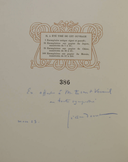 DOUCET (Jérôme). Contes de la fileuse, livre rare du XXe siècle