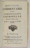 Nouveau commentaire sur l ordonnance criminelle du mois d août 1670 - 1753 - EO - Photo 1, livre ancien du XVIIIe siècle