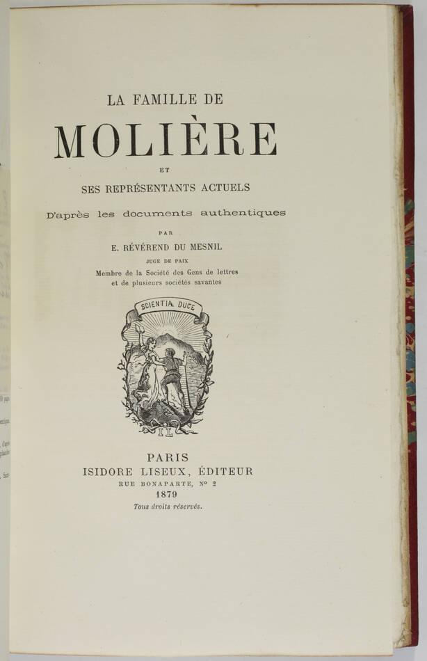 Molière - Sa famille et ses représentants + ses aïeux à Beauvais - 1879 - Photo 2, livre rare du XIXe siècle
