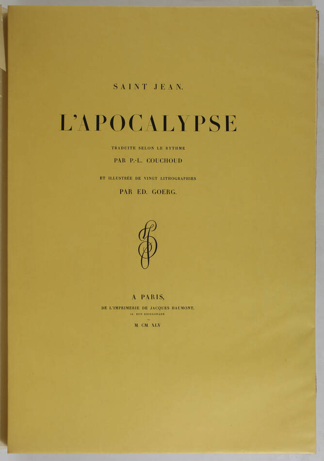 SAINT-JEAN L apocalypse - 1945 - 20 lithographies de Goerg - Très grand in-folio - Photo 1, livre rare du XXe siècle